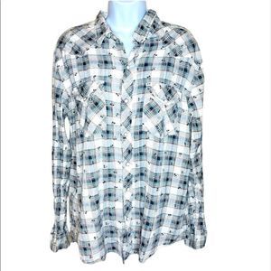 Salt Valley Western Pearl Snap Button Up Shirt | Size XL